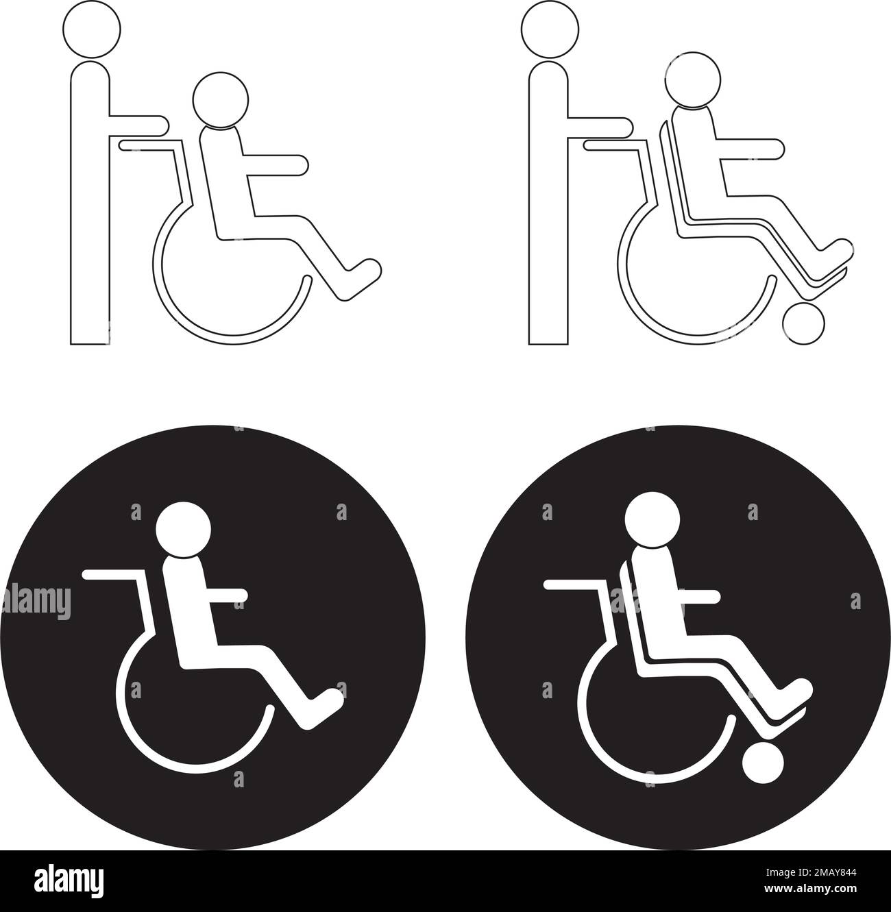 disegno illustrativo del logo della sedia a rotelle Illustrazione Vettoriale