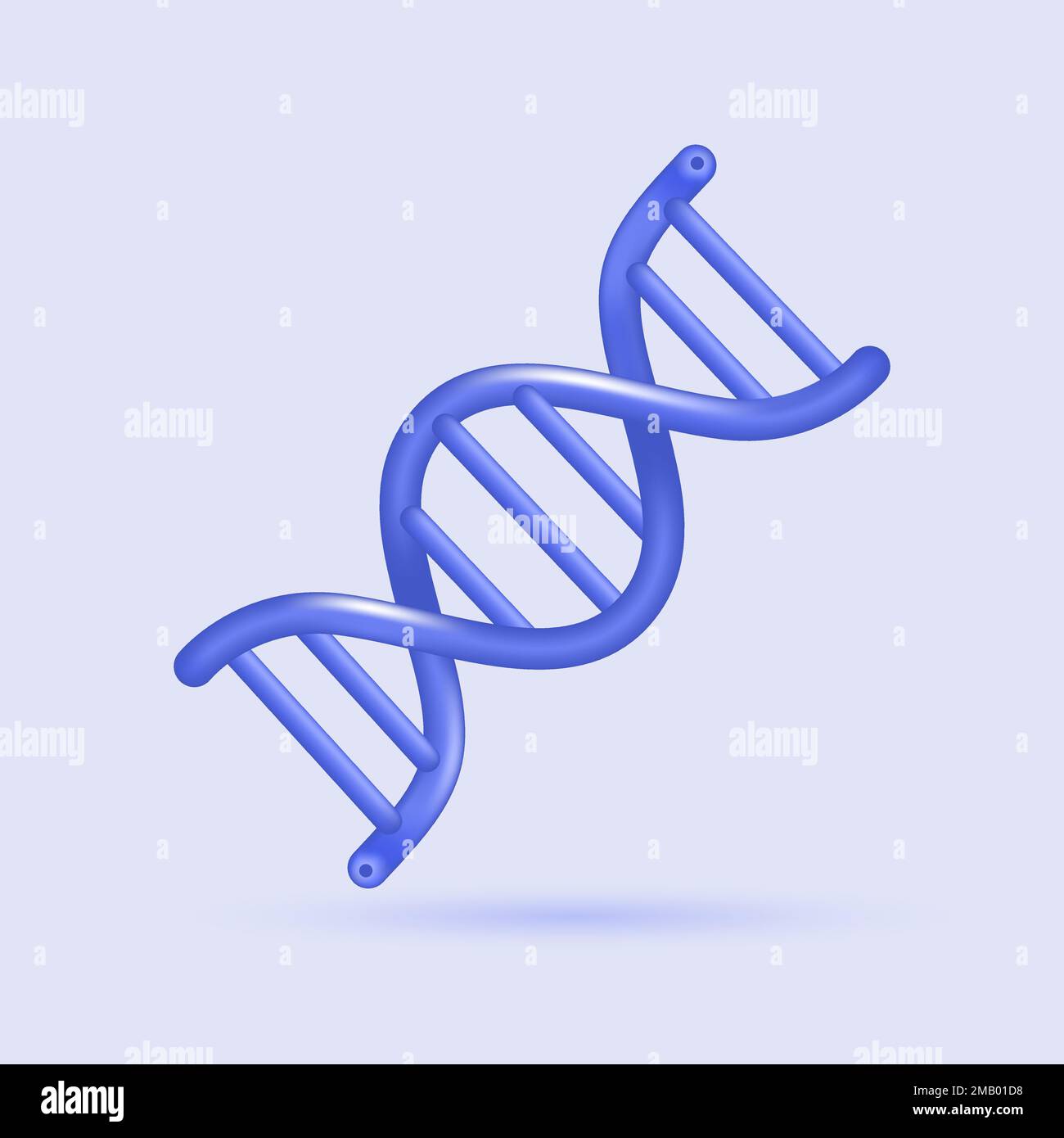 3D spirale DNA genetica icona. Concetto medico di biochimica. Segno realistico dell'acido deossiribonucleico. Elemento sanitario per i concetti mobili e le applicazioni Web Illustrazione Vettoriale