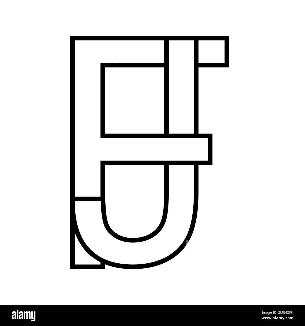 Logo sign fj jf icona, lettere doppie logotipo f j Illustrazione Vettoriale