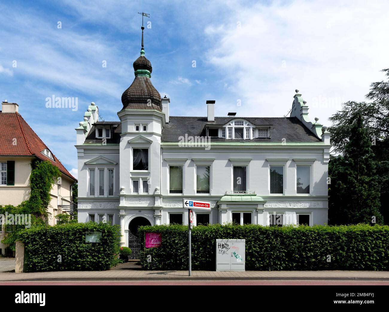 Villa, Lindenstrasse, Guetersloh, Vestfalia orientale, Renania settentrionale-Vestfalia, Germania Foto Stock
