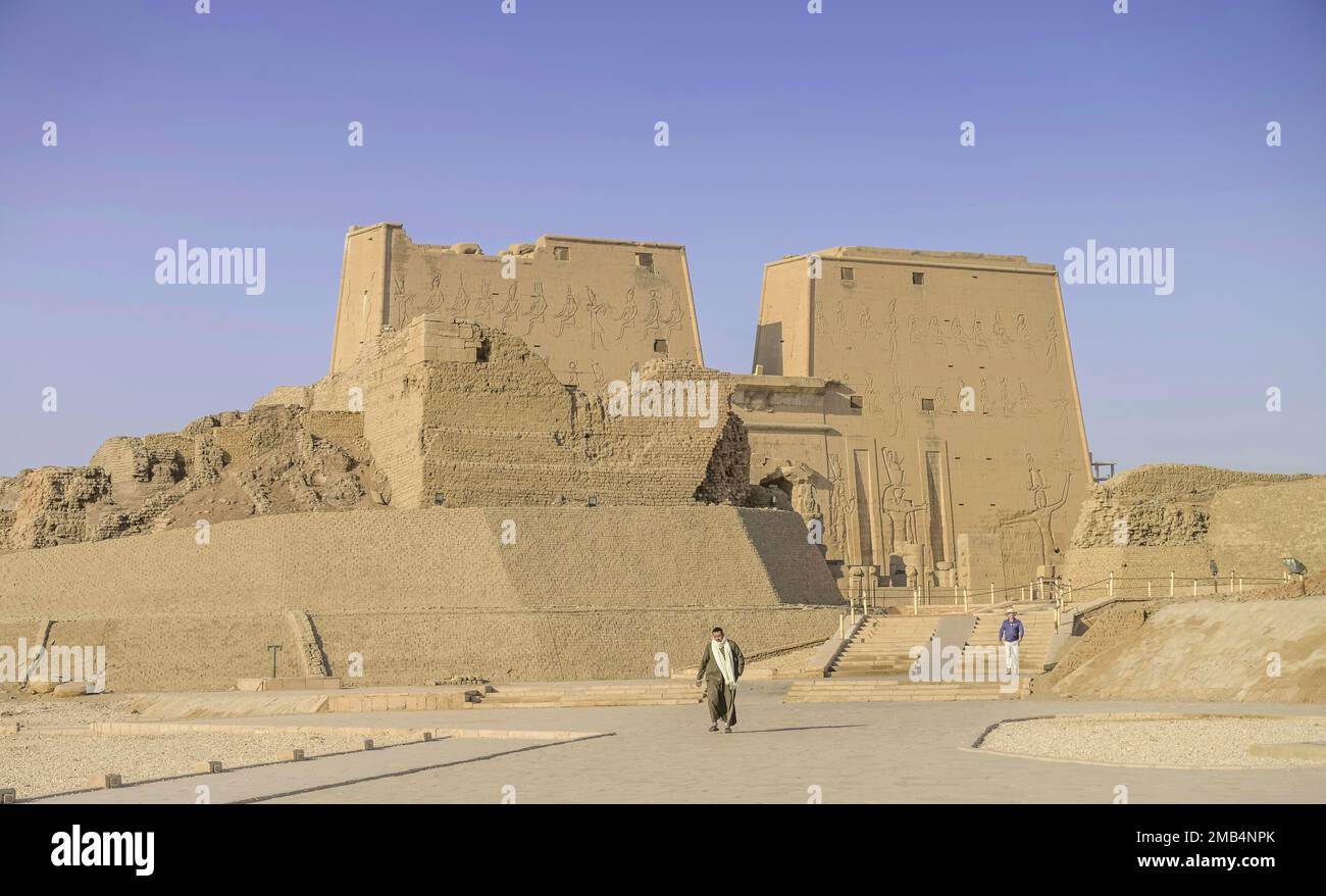 Tempio di Horus Edfu, Egitto Foto Stock