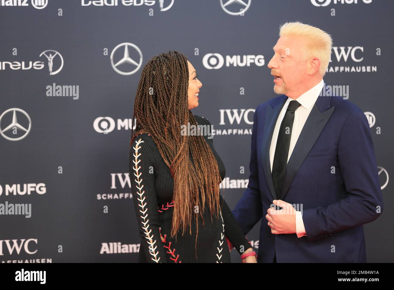 Boris e Lilly Becker, Red Carpet, Laureus Awards 2018 allo Sporting, Principato di Monaco Foto Stock