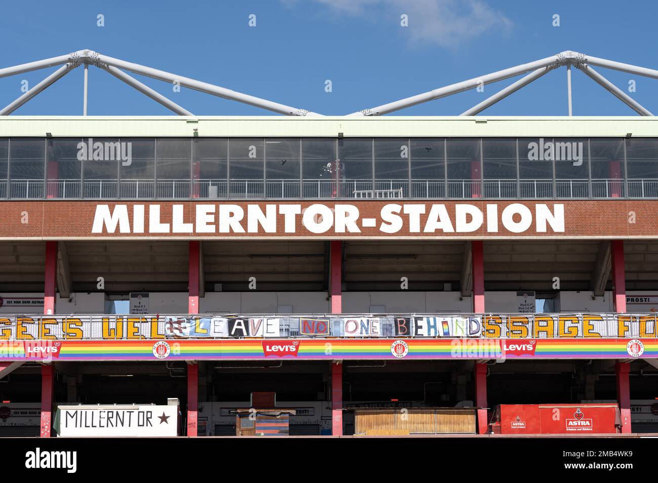 Millerntor Stadium di St Pauli, Heiligengeistfeld, Amburgo, Germania Foto Stock