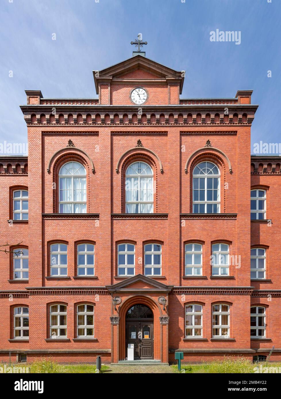 Centro di formazione per adulti, ex edificio scolastico e seminario per insegnanti, Guetersloh, Westfalia orientale, Renania settentrionale-Vestfalia, Germania Foto Stock