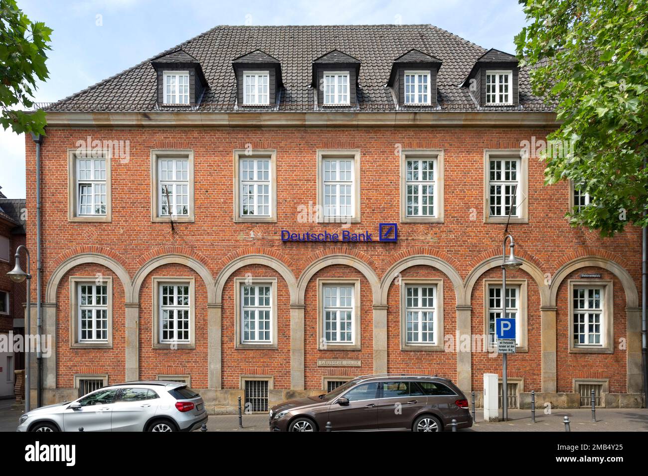 Deutsche Bank, Guetersloh, Westfalia orientale, Renania settentrionale-Vestfalia, Germania Foto Stock