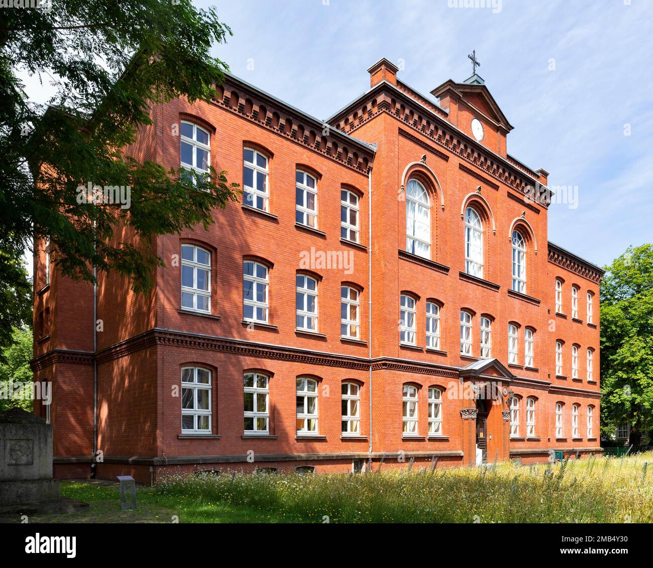 Centro di formazione per adulti, ex edificio scolastico e seminario per insegnanti, Guetersloh, Westfalia orientale, Renania settentrionale-Vestfalia, Germania Foto Stock