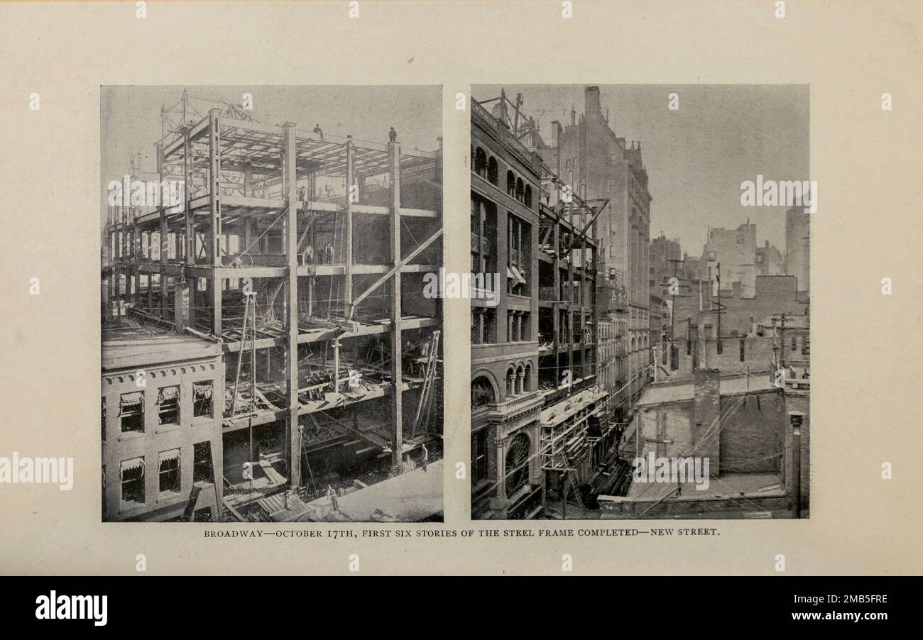 PIANO CHE MOSTRA FONDAZIONE DI COSTRUZIONE dall'articolo 'LA COSTRUZIONE DI Un GRANDE EDIFICIO ' di Francis H. Kimball da The Engineering Magazine DEDICATO AL PROGRESSO INDUSTRIALE Volume VIII Ottobre a Marzo, 1895 NEW YORK The Engineering Magazine Co Foto Stock