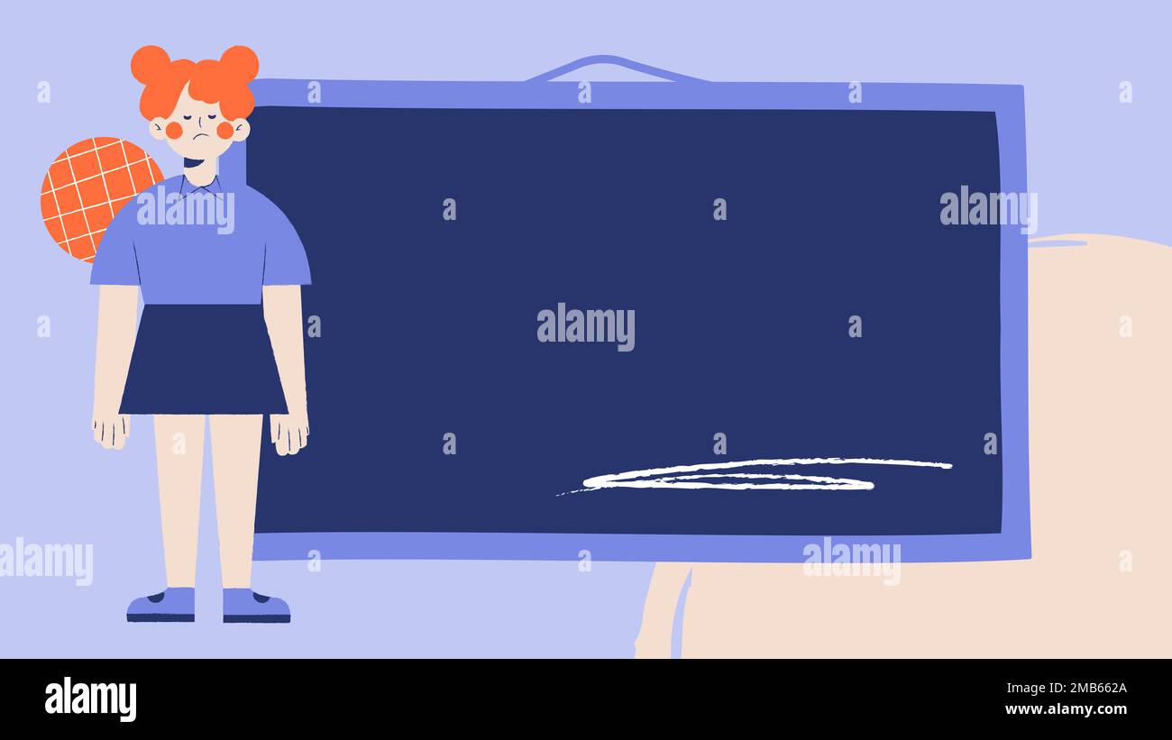 progettazione di illustrazioni e disegni di diapositive del piano della lezione in cui è possibile aggiungere immagini o informazioni di testo Foto Stock