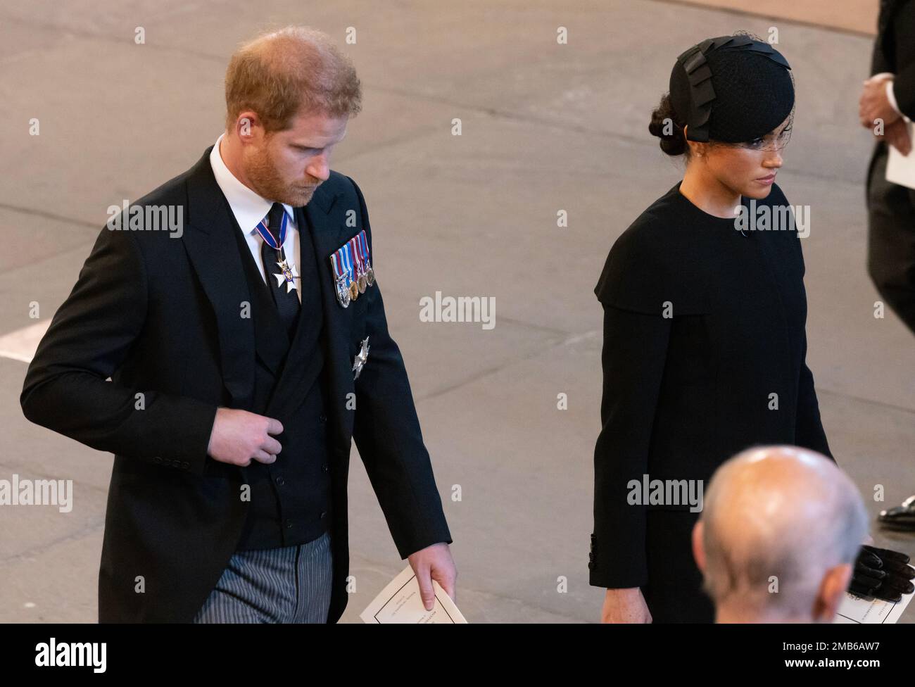 FOTO:JEFF GILBERT arrivo della bara di sua Maestà la Regina Elisabetta II al Palazzo di Westminster mercoledì 14 settembre 2022. Foto Stock