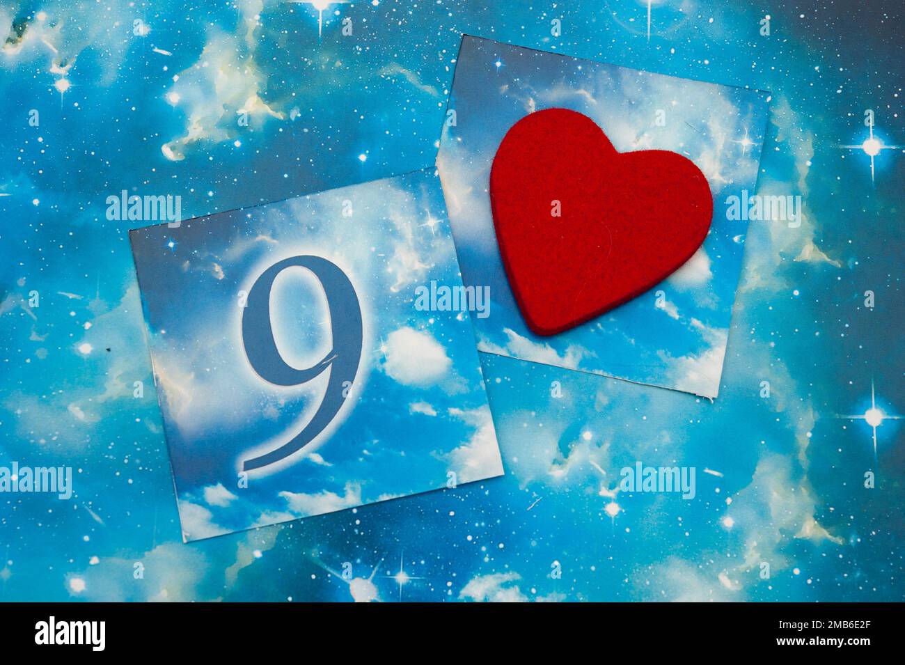 amore e numerologia, numero nove Foto Stock