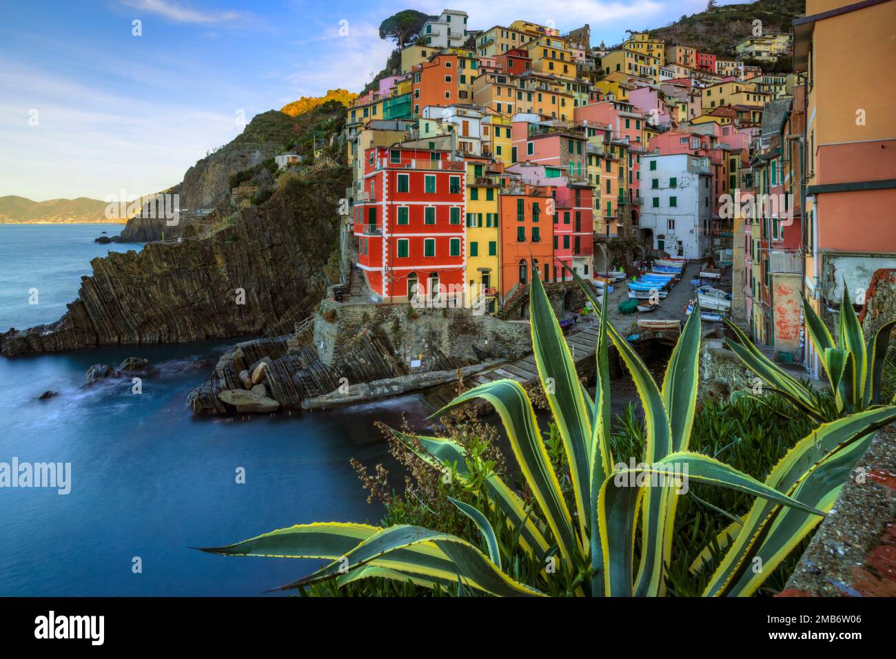 Riomaggiore Cinque Terre Liguria, Italia Foto Stock
