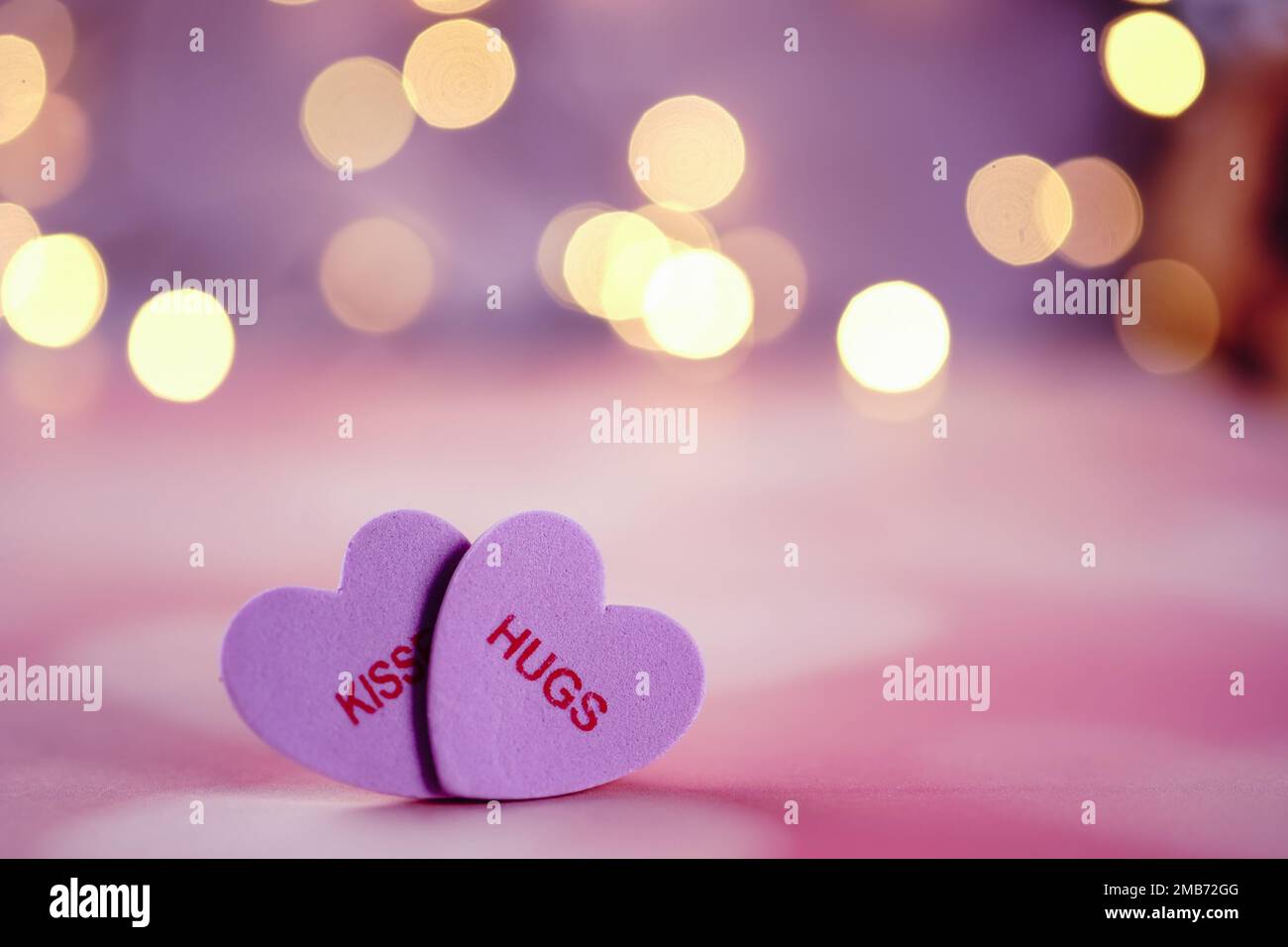 San Valentino sfondo cuore design con spazio copia, fuoco selettivo Foto Stock