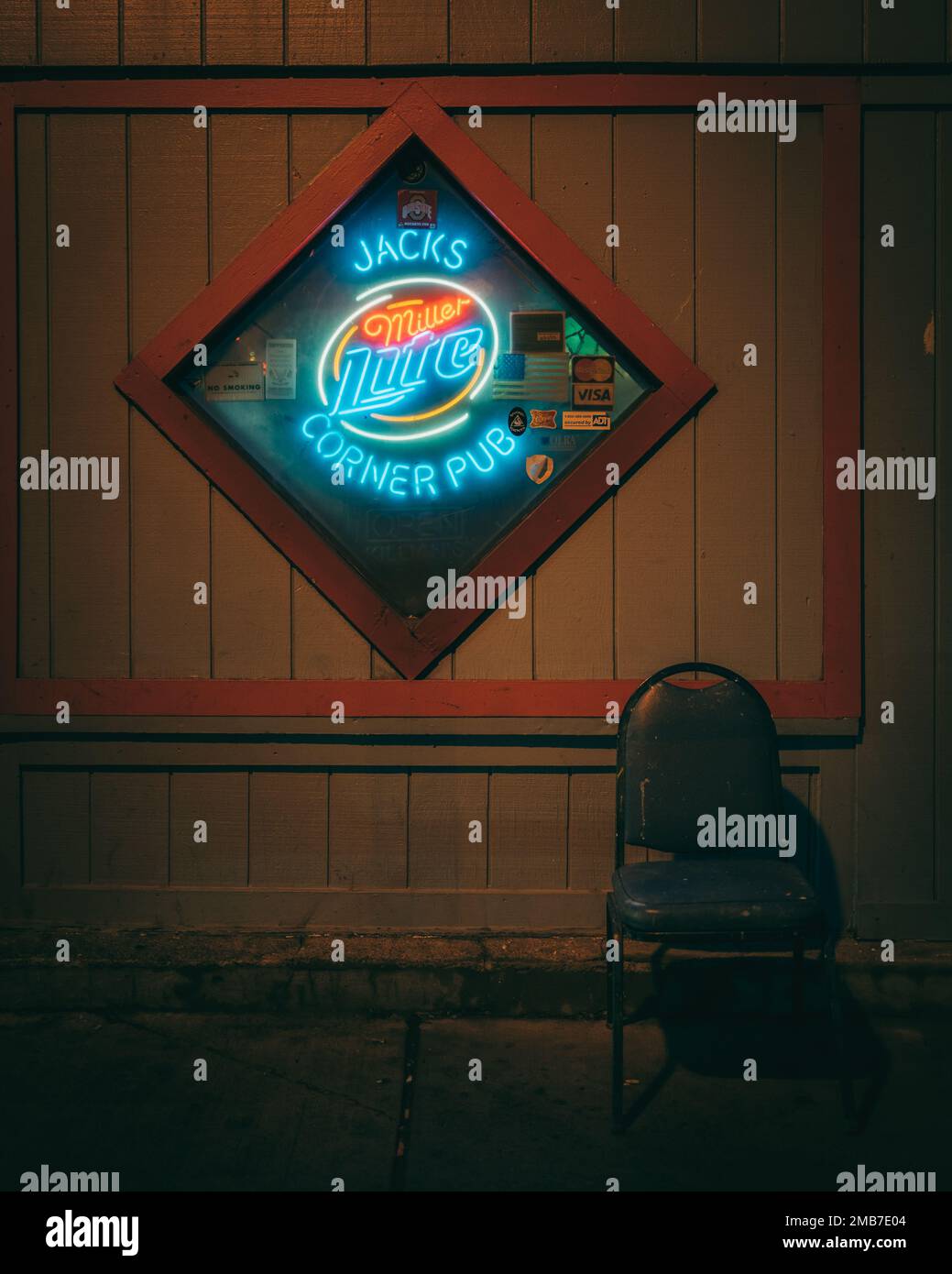 Jacks Corner Pub vintage neon segno, Columbus, Ohio Foto Stock