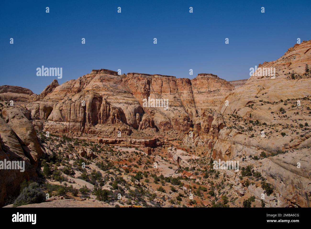 Sopra il Grand Wash nel Capitol Reef National Park, Utah Foto Stock