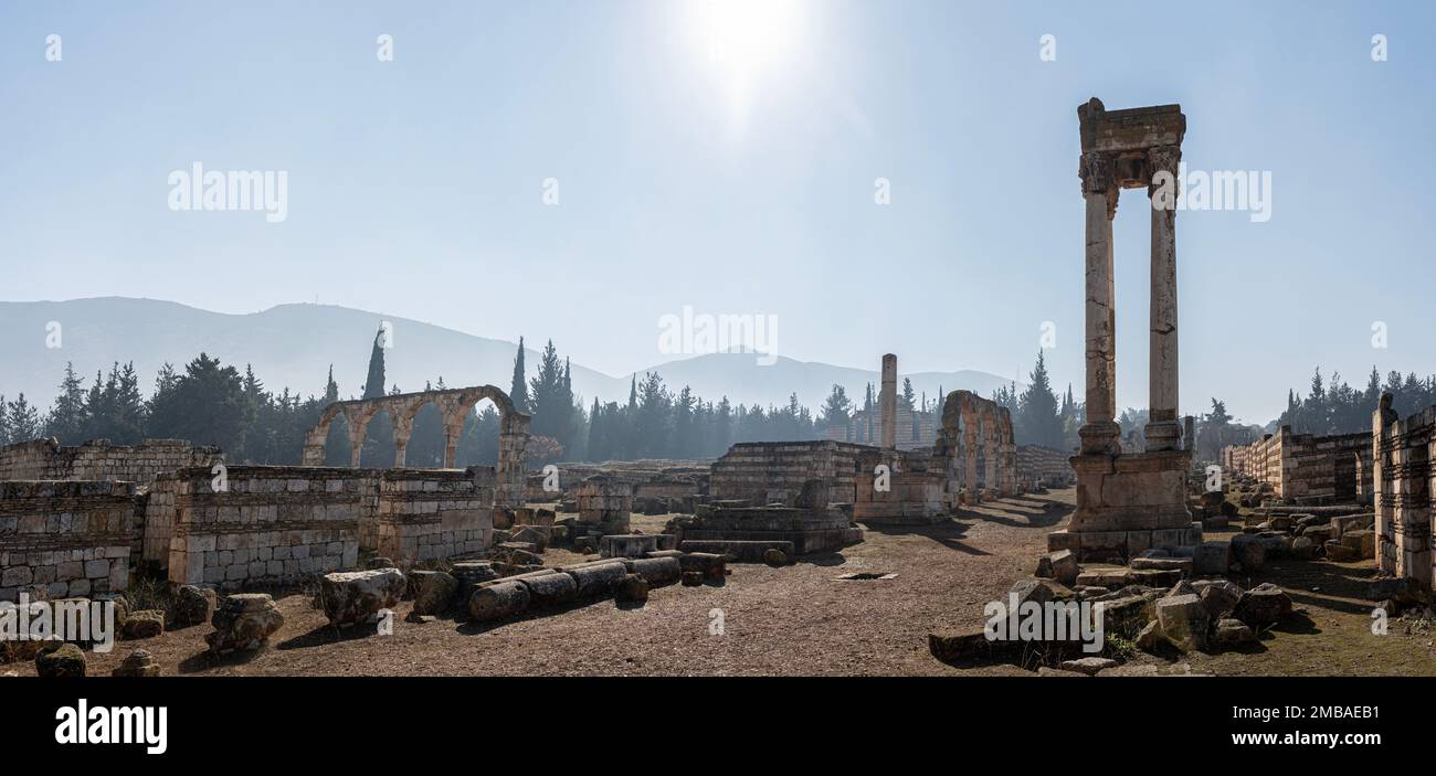 Le rovine romane di Anjar, Libano Foto Stock