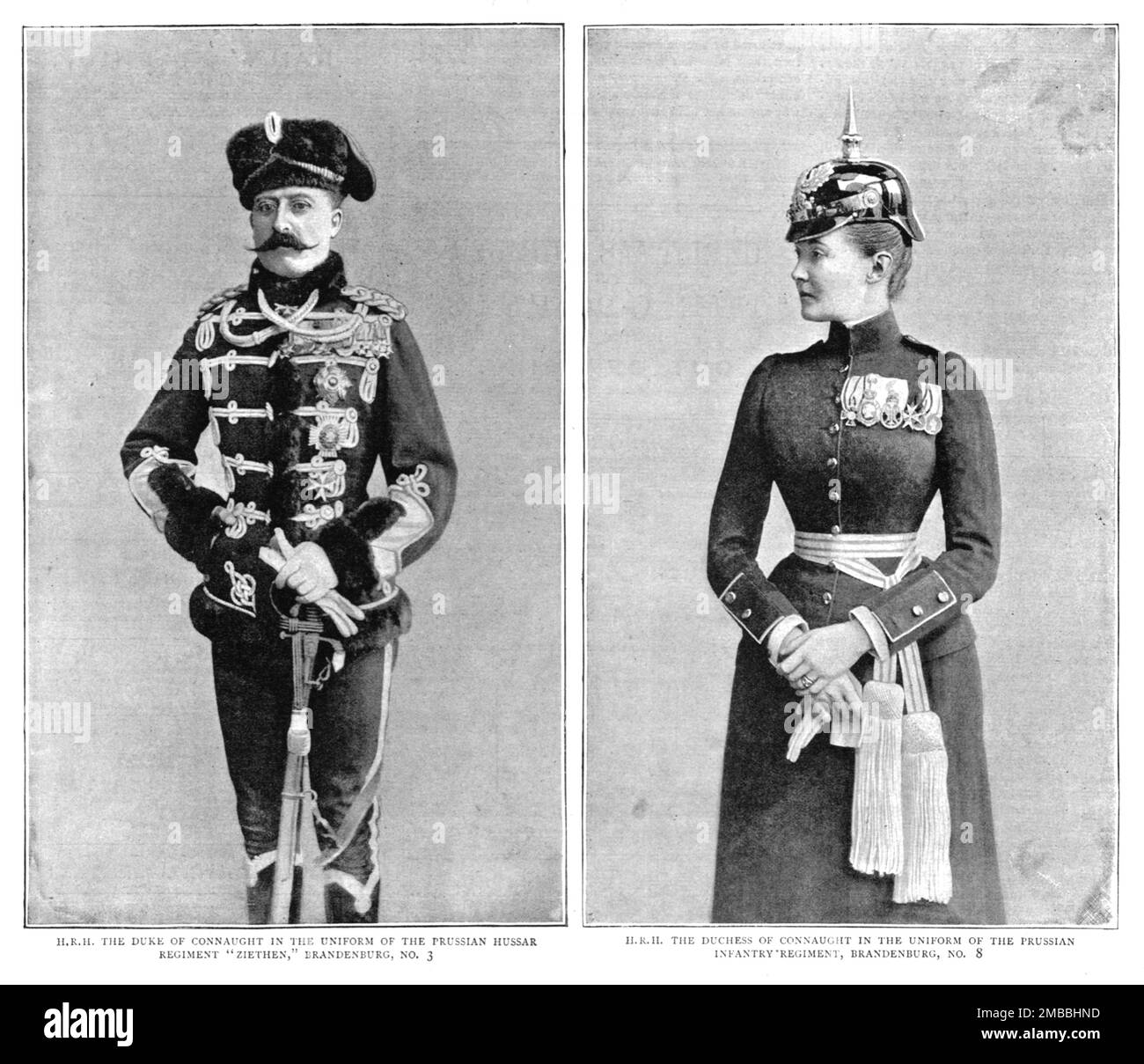 ''il Duca e la Duchessa di Connaught nelle uniformi militari prussiane', 1890. Da "The Graphic. Un quotidiano settimanale illustrato", Volume 42. Da luglio a dicembre 1890. Foto Stock