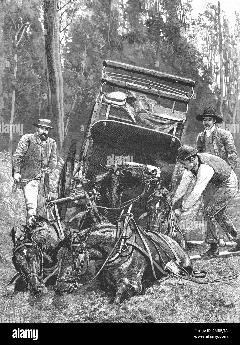 ''"mied" -- viaggiare in difficoltà in Tasmania', 1890. Da "The Graphic. Un quotidiano settimanale illustrato", Volume 42. Da luglio a dicembre 1890. Foto Stock