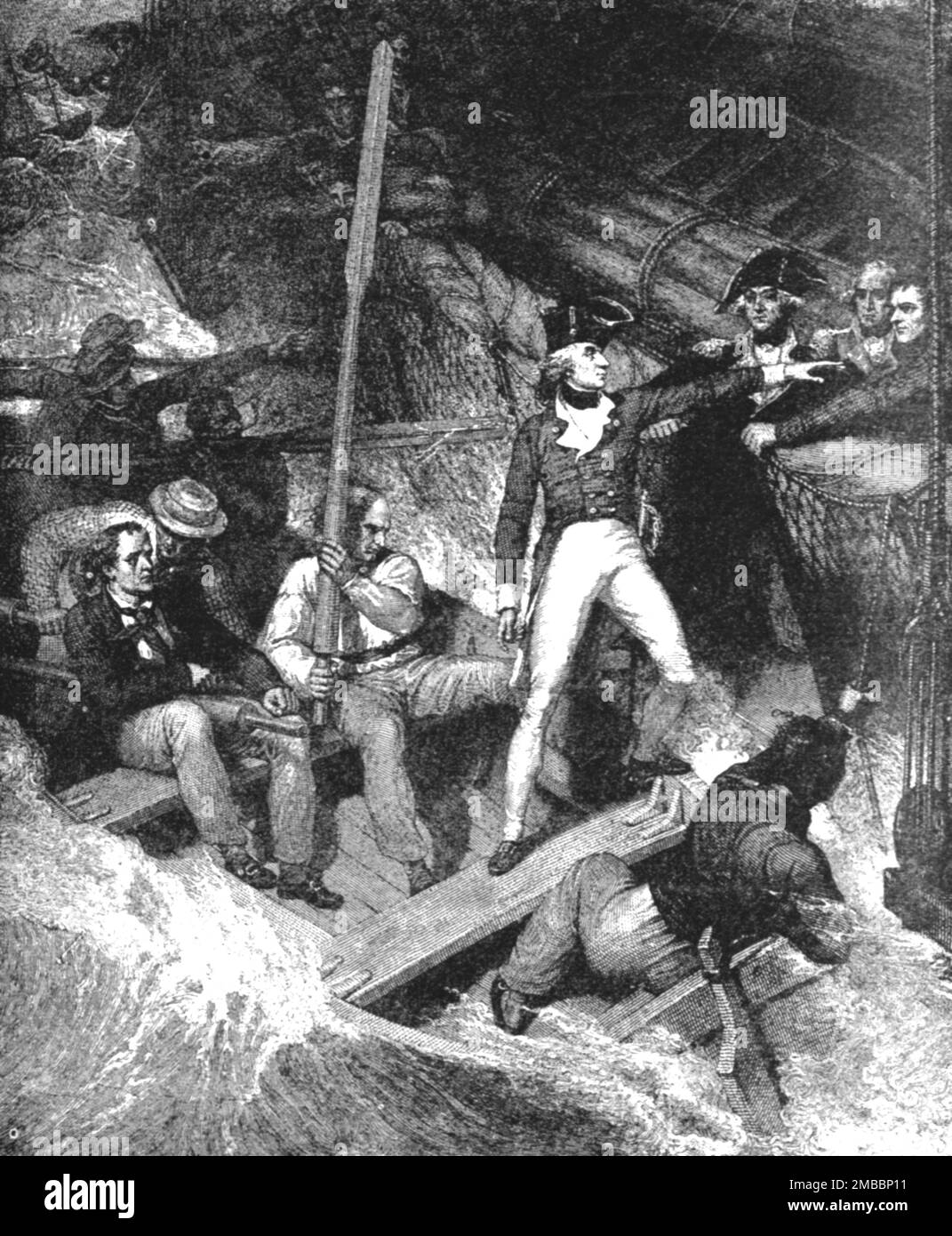 ''il tenente Horatio Nelson Volontariato a bordo di un Premio in una violenta Gale, 20 novembre 1777, dopo R. Westall, R.A.', 1891. Da "The Graphic. Un quotidiano settimanale illustrato", Volume 44. Da luglio a dicembre 1891. Foto Stock