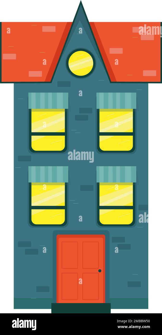 Casa appartamento icona. stile piatto Illustrazione Vettoriale