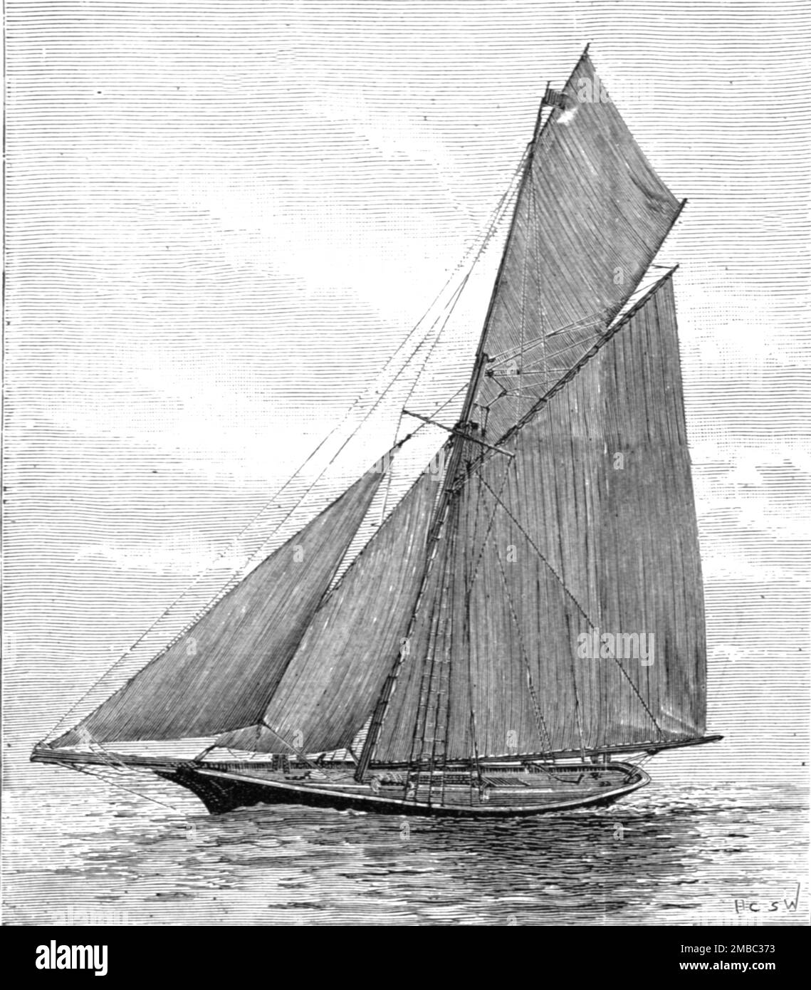 ''lo Yacht dell'imperatore tedesco "Meteor", tardivo "Thistle", 1891. Da "The Graphic. Un quotidiano settimanale illustrato", Volume 44. Da luglio a dicembre 1891. Foto Stock