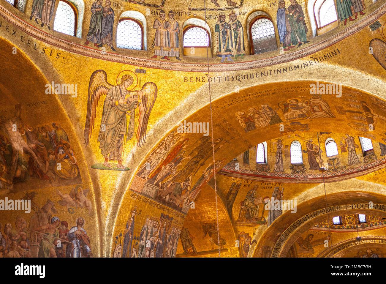 Particolare, mosaici da soffitto, St. Basilica di San Marco, Venezia, Italia Foto Stock
