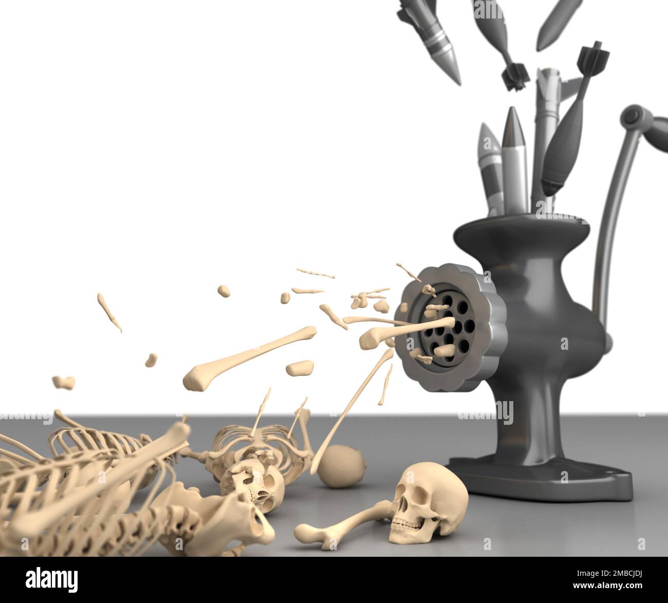 Guerra e ossa - rendering 3D Foto Stock