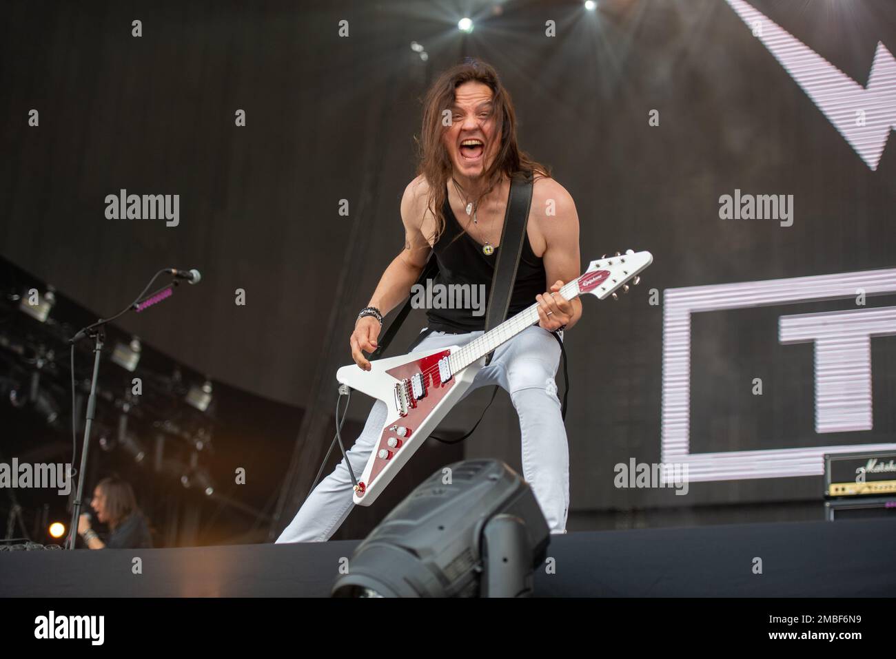 23 giugno 2019: Tesla si esibirà all'Hellfest Open Air Festival Foto Stock