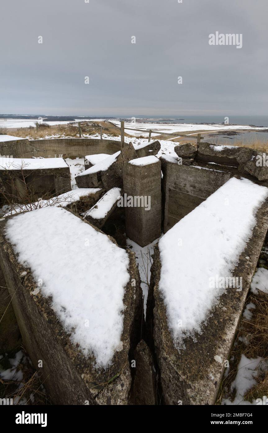 Kincraig Point Battery, Fife, Scozia Foto Stock