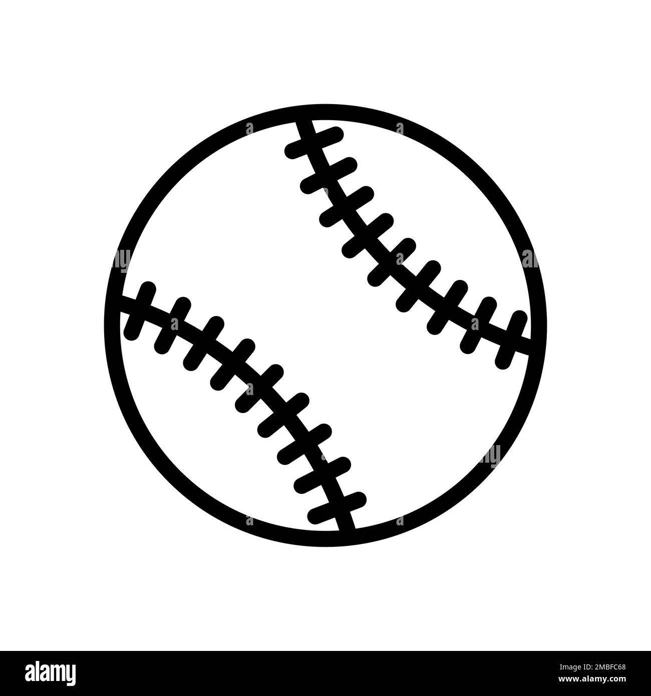 Icona palla da baseball. Cartello con la palla da baseball nera su sfondo bianco. Illustrazione vettoriale Illustrazione Vettoriale