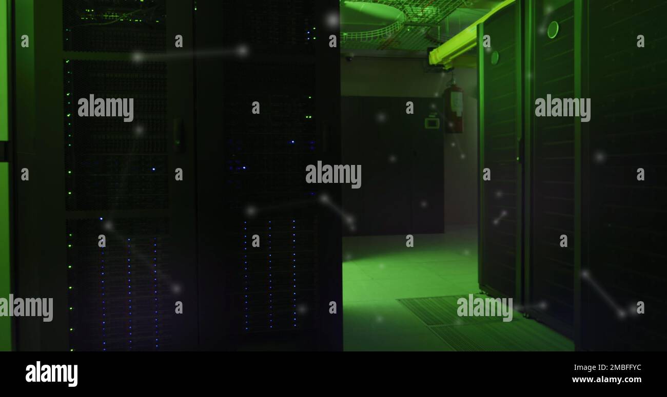 Composizione dell'elaborazione dei dati su server di computer Foto Stock