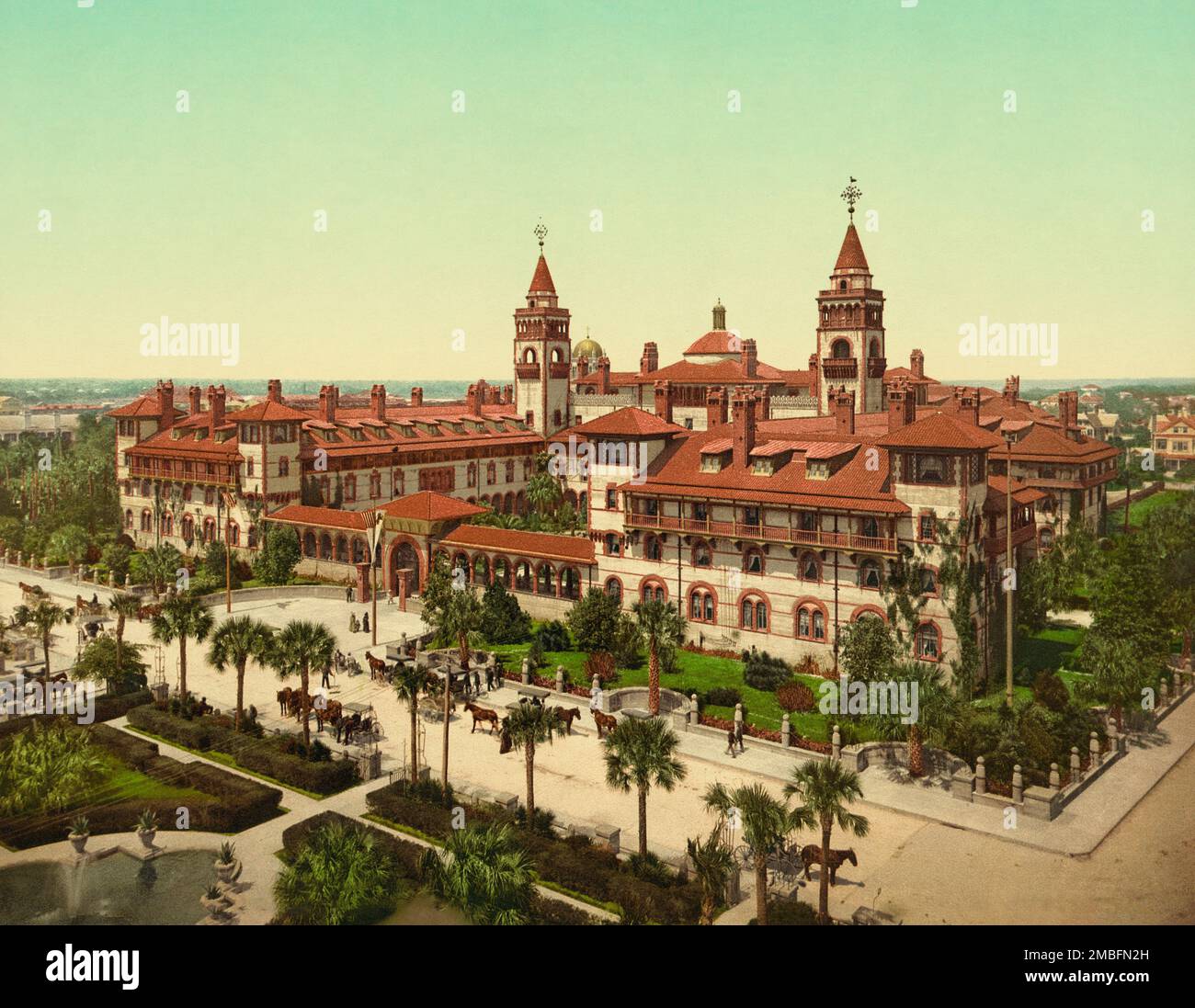 Ponce de Leon Hotel, St Augustine, Florida, USA, Photochrome Print, Detroit Publishing Company, 1902 Foto Stock