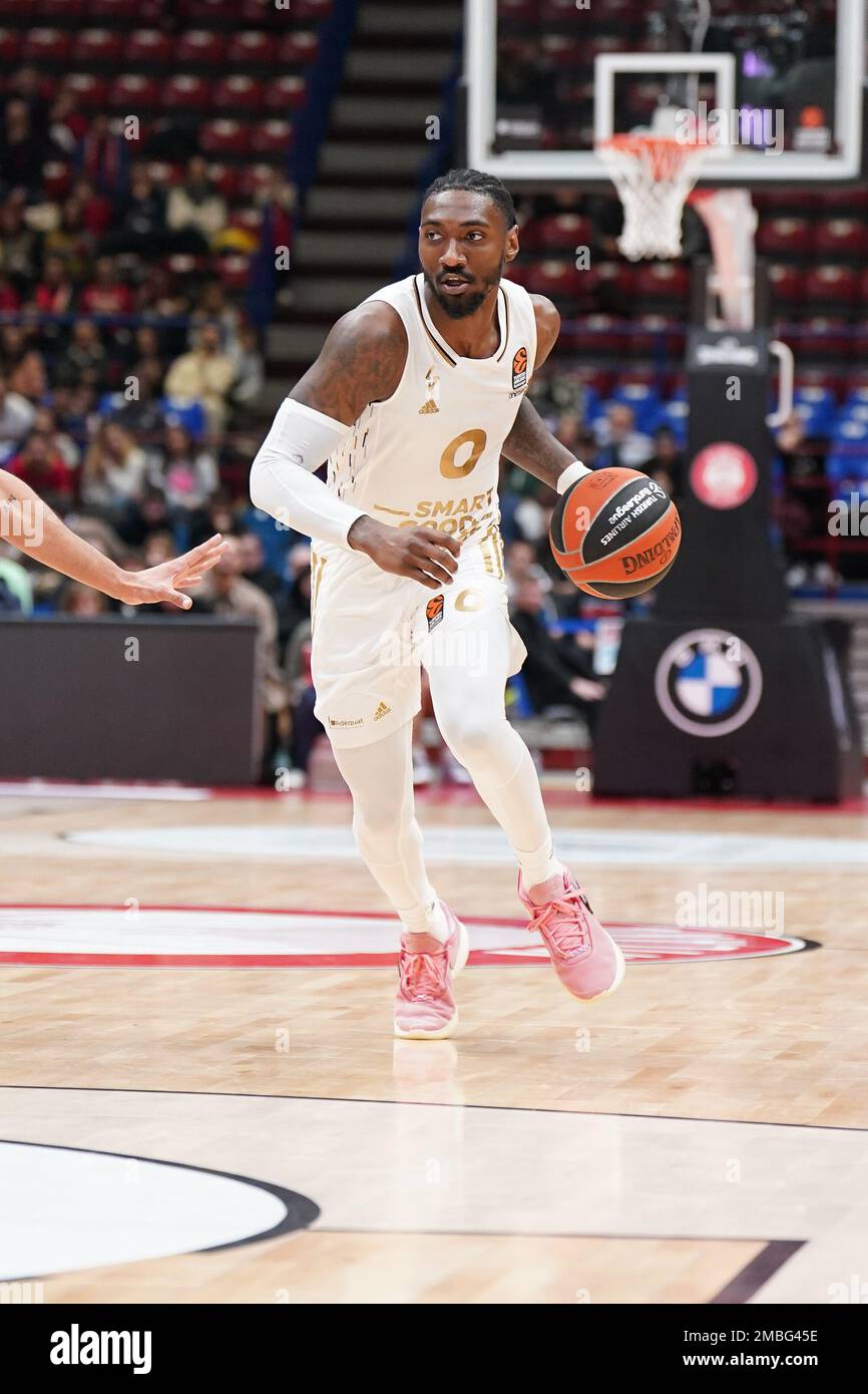 Milano, Italia. 20th Jan, 2023. Forum di Assago, Milano, Italia, 20 gennaio 2023, Jonah Mathews (Asvel Lyon Villeurbanne) nel corso del EA7 Emporio Armani Milano vs Lyon-Villeurbanne - Basket Campionato Eurolega Credit: Live Media Publishing Group/Alamy Live News Foto Stock