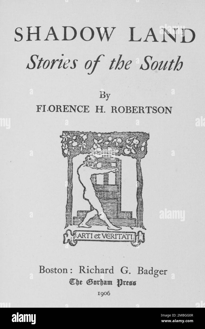 Shadow Land; storie del Sud, pagina del titolo, 1905. Foto Stock