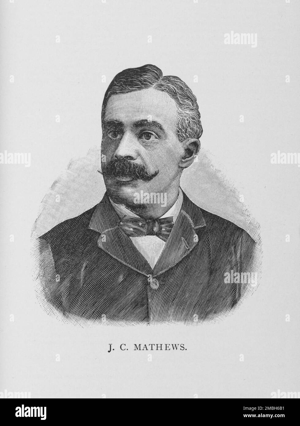 J. C. Mathews, 1887. Il procuratore e giudice afro-americano James Campbell Matthews è stato il primo laureato in legge nera a New York. Da "Men of Mark: Eminent, Progressive and Rising" di William J. Simmons. Foto Stock