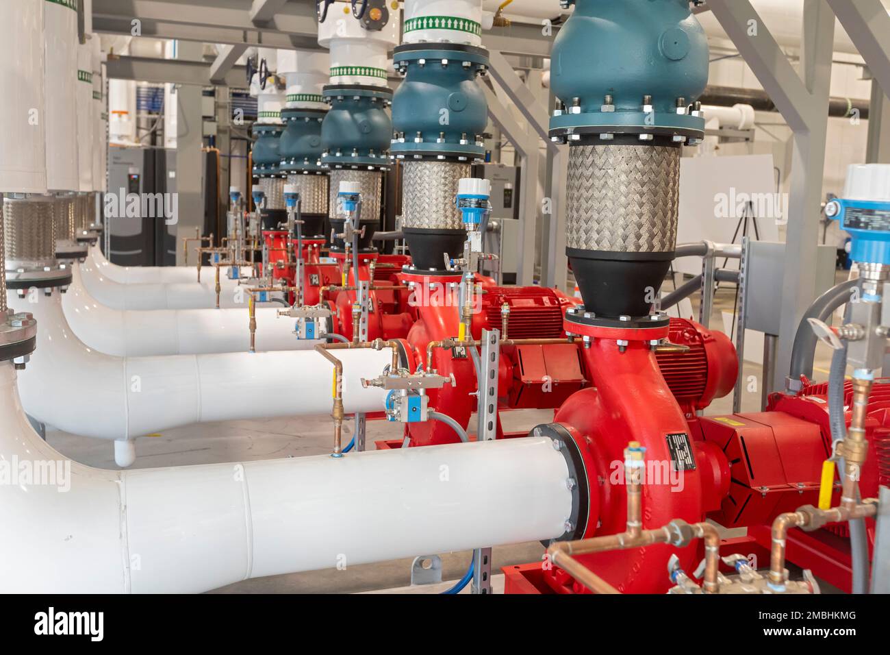 Denver, Colorado - le acque reflue grezze vengono utilizzate per riscaldare e raffreddare gli edifici del National Western Center e del campus della Colorado state University Spur. Il sistema Foto Stock