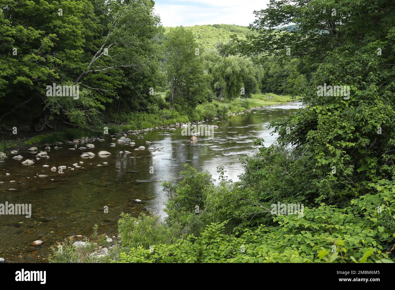 Circa 44,5 miglia di lunghezza nel Vermont Centrale Orientale. È un affluente del fiume Connecticut e scorre verso Long Island Sound. Il Quechee state Park si trova Foto Stock
