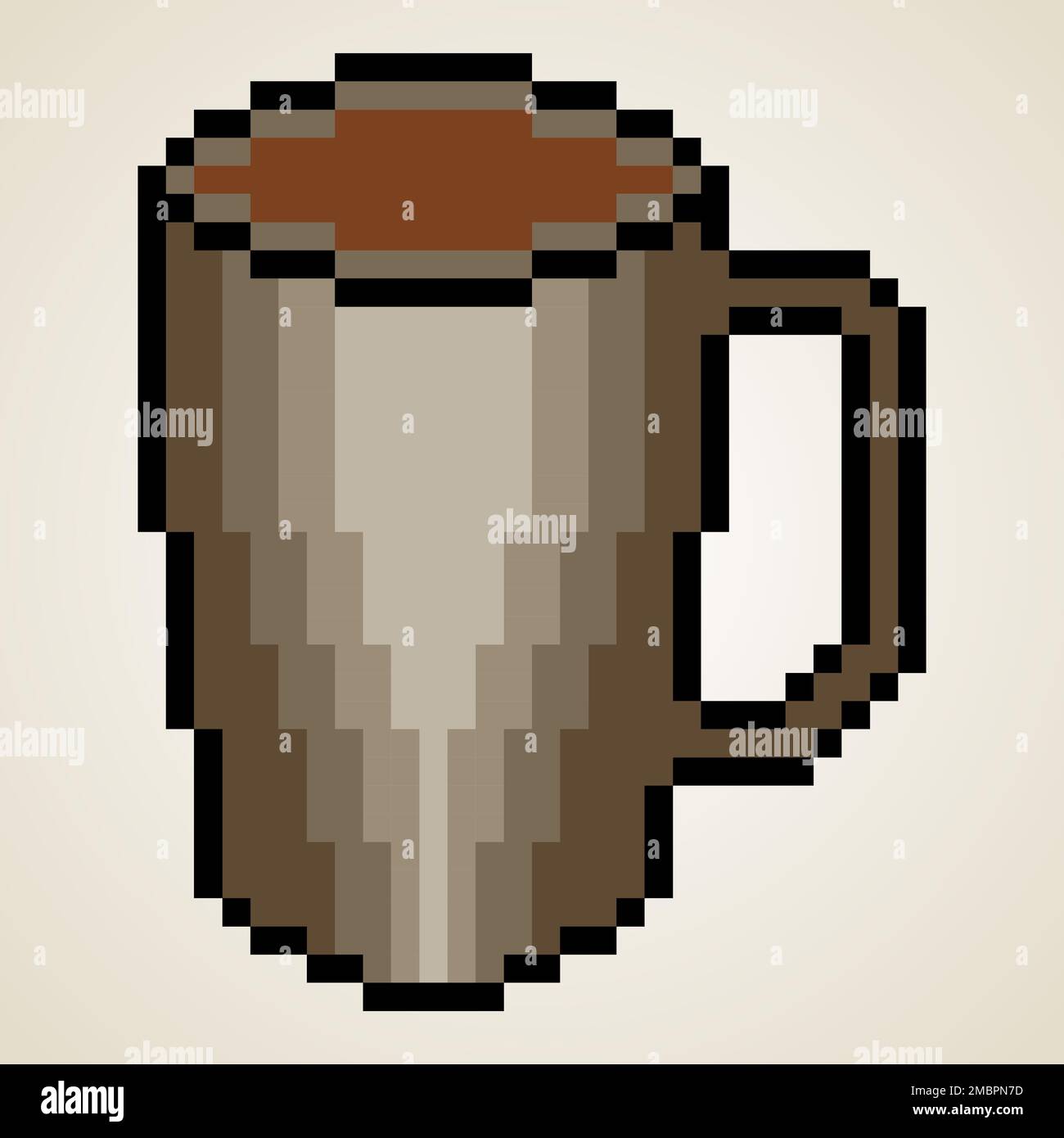 Tazza da caffè con pixel art. Illustrazione vettoriale Foto Stock