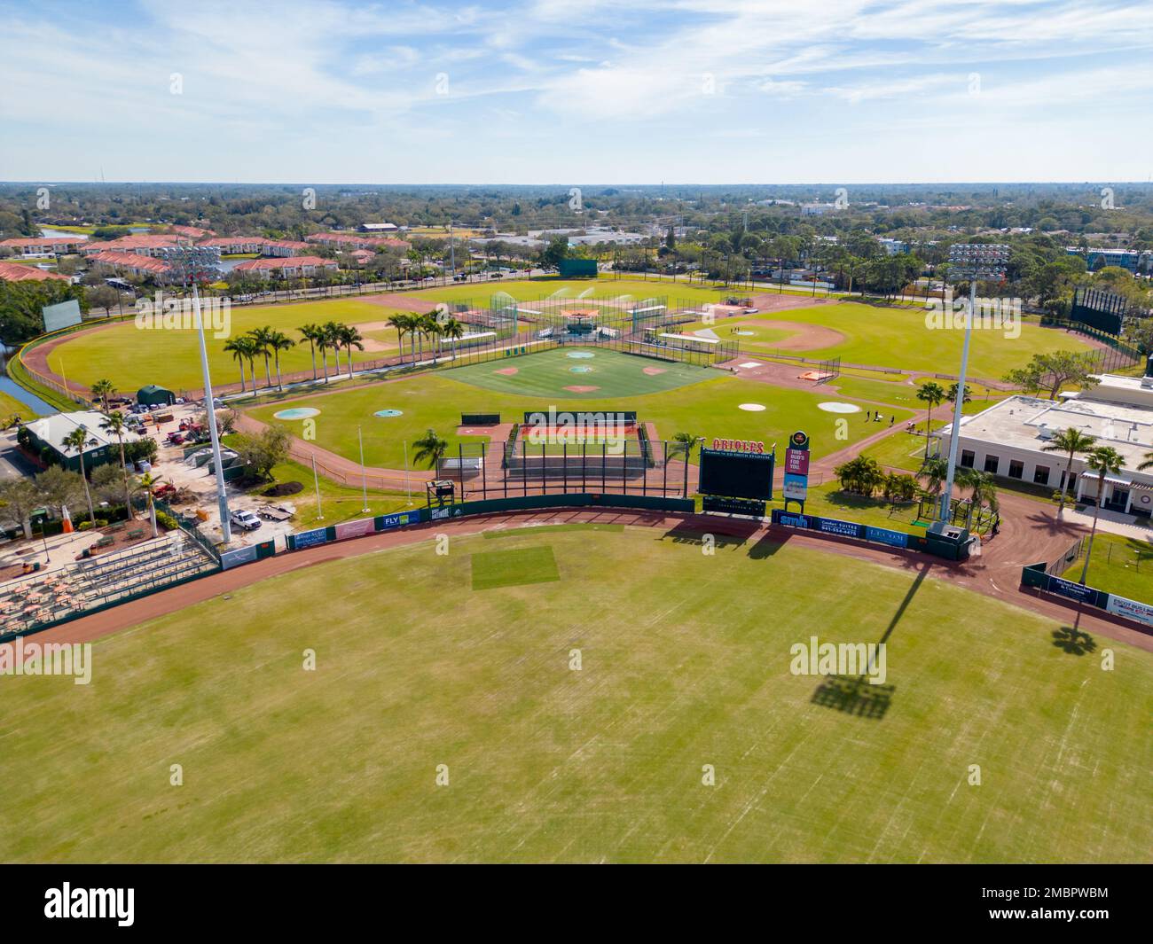 Sarasota, FL, USA - 18 gennaio 2023: Fotografia aerea ed Smith Stadium Foto Stock