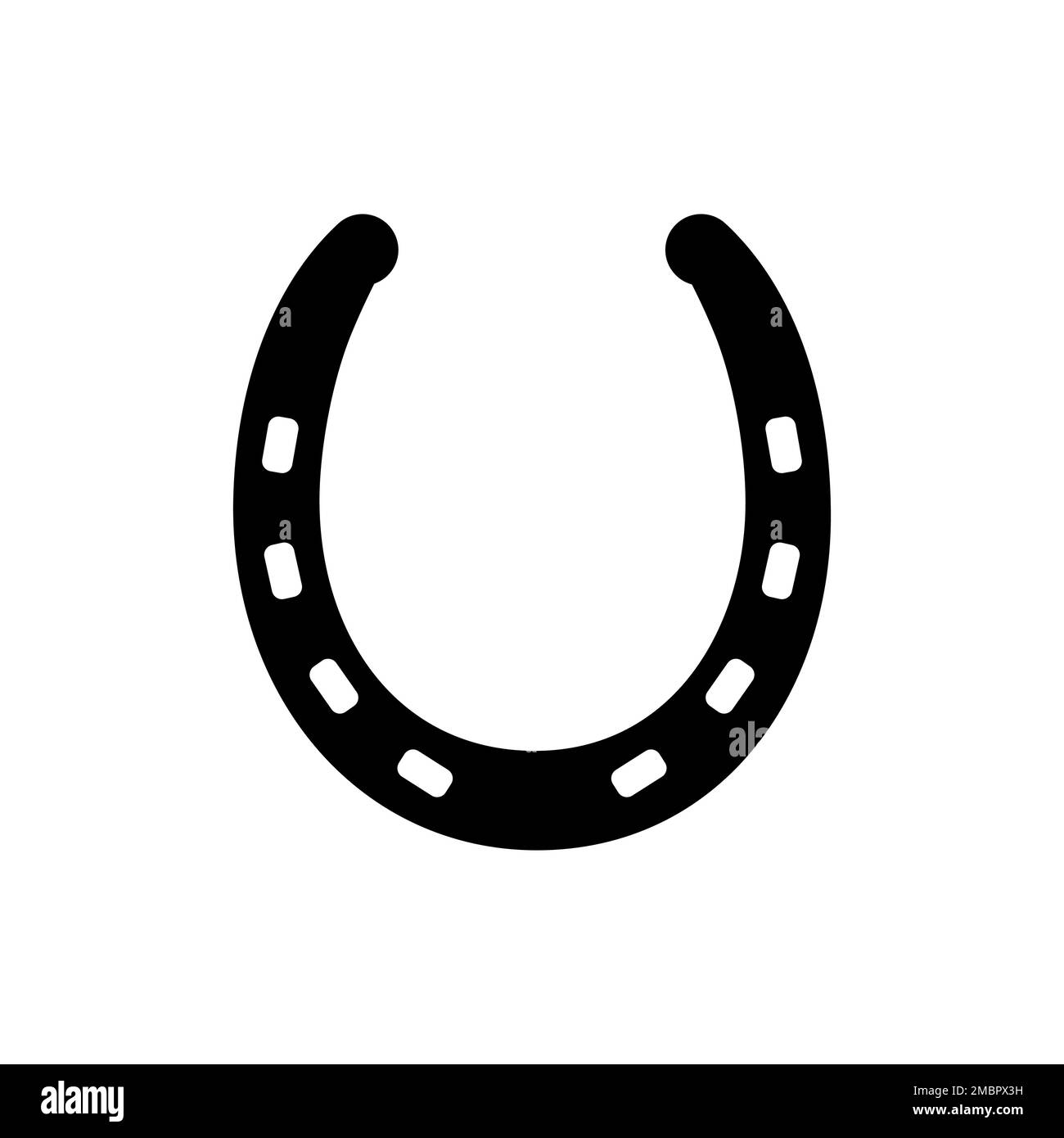 Icona a ferro di cavallo. Simbolo di fortuna. Elemento del giorno di San Patrizio. Illustrazione del vettore piatto isolata su sfondo bianco. Illustrazione Vettoriale