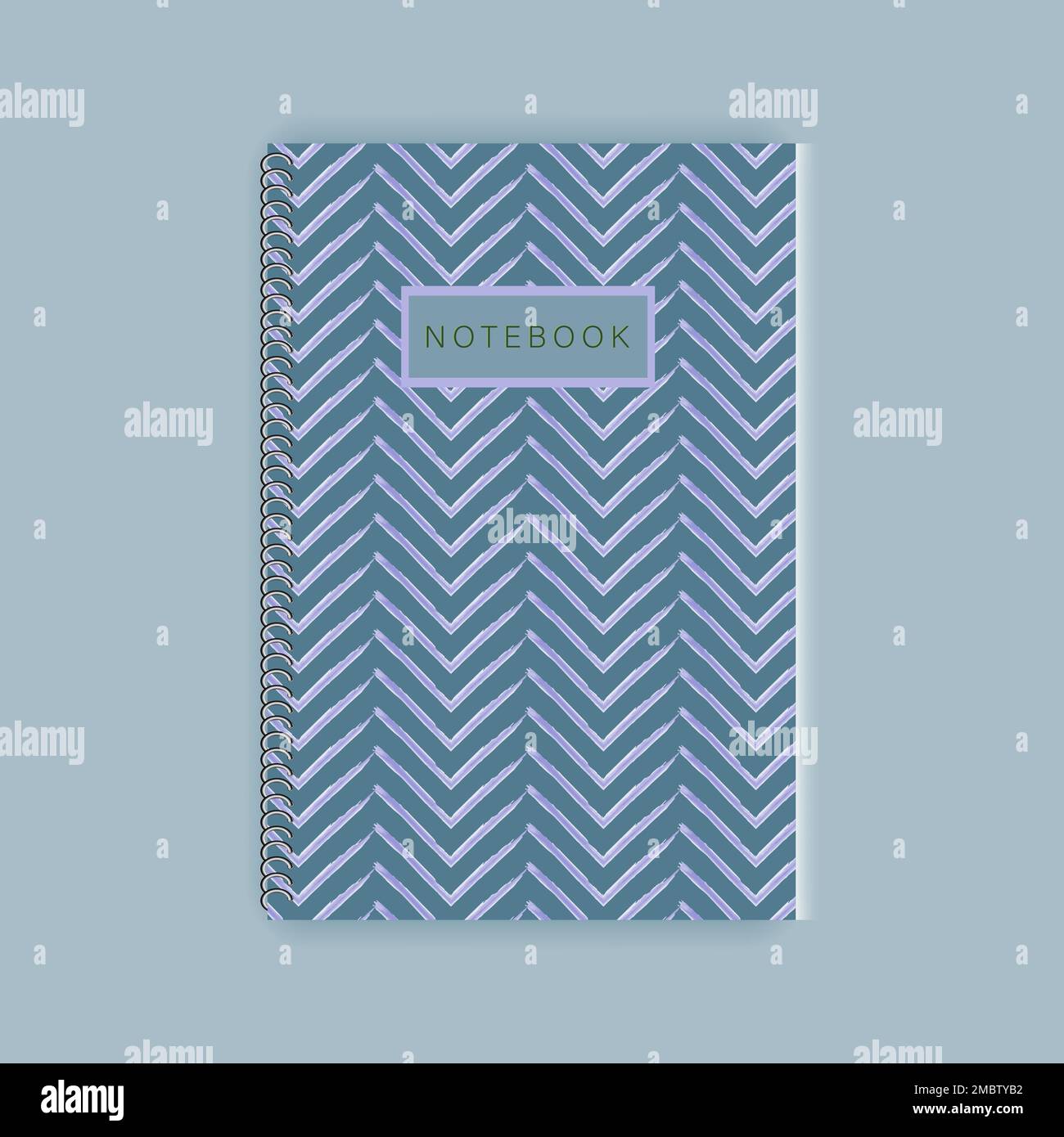 DESIGN blu della cover del notebook con colore grigio, design della cover del notebook Foto Stock
