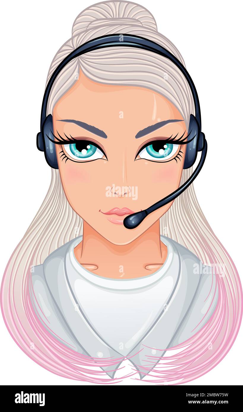 Ritratto di operatore di call center Illustrazione Vettoriale