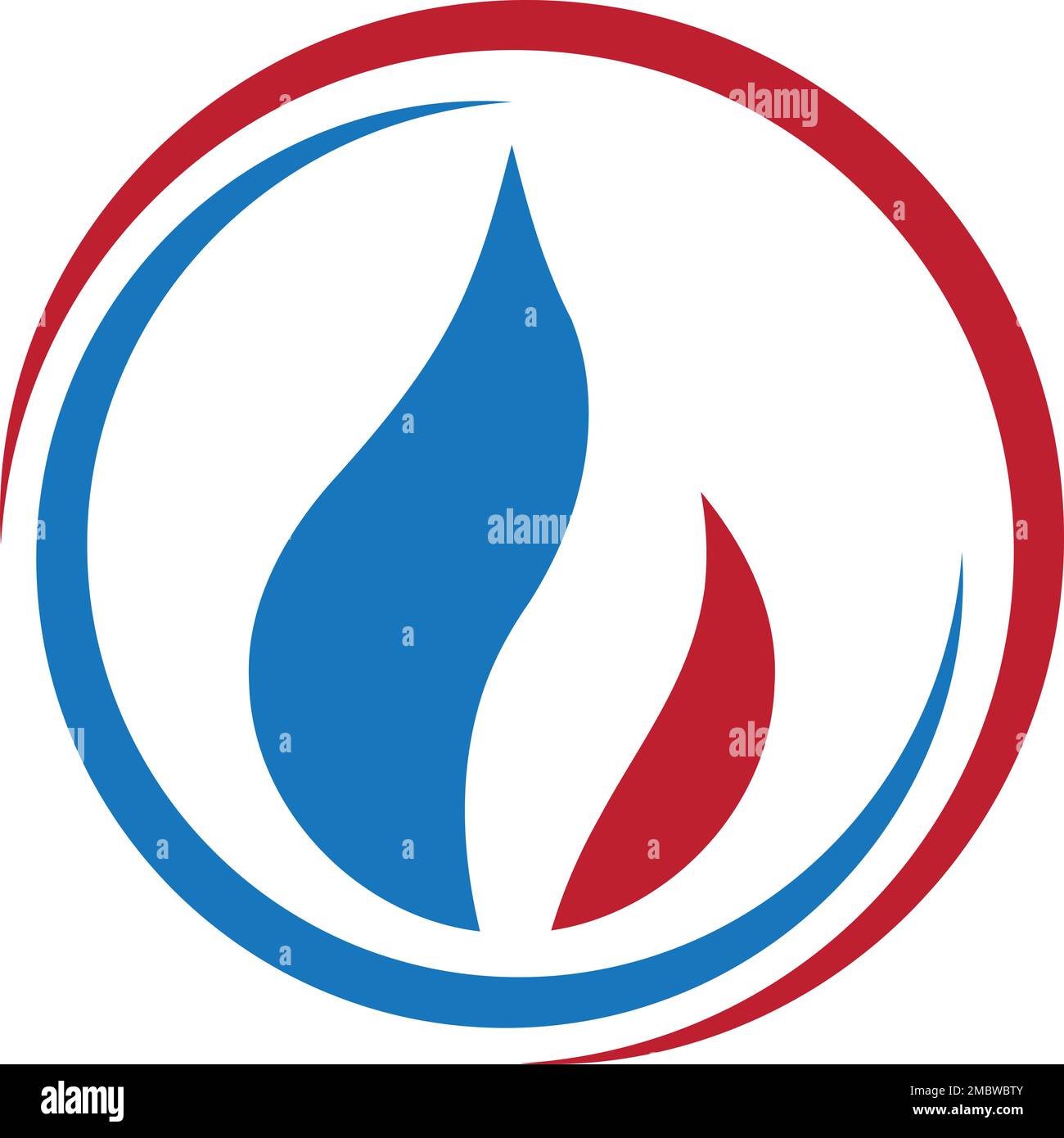 Goccia d'acqua e fiamma, logo installatore e idraulico, sfondo Illustrazione Vettoriale