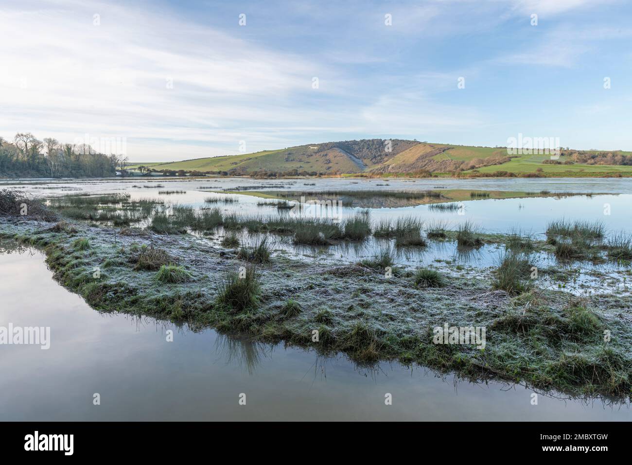 Ouse valle del fiume inondazioni in inverno - gennaio Foto Stock