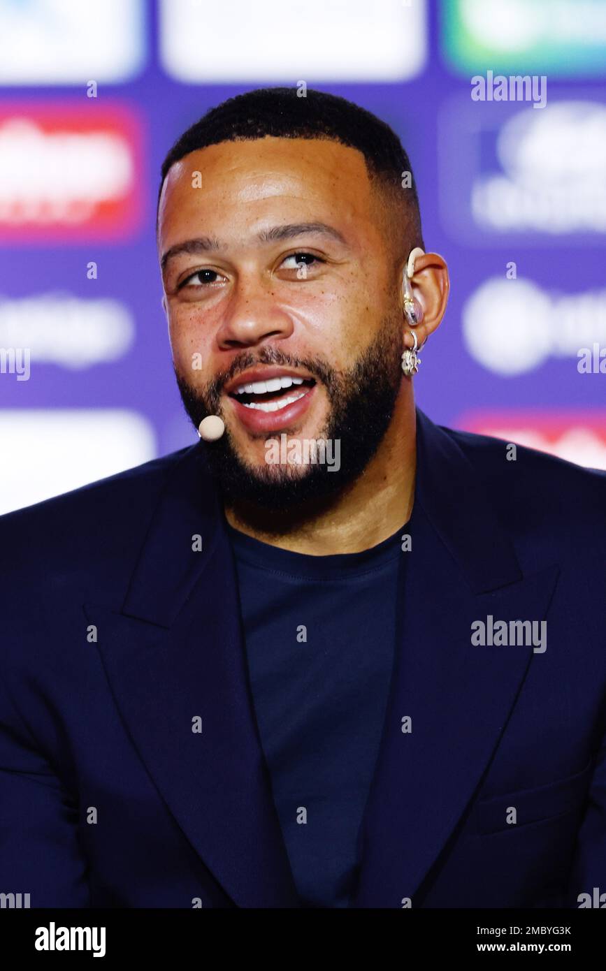 Madrid, Spagna. 20th Jan, 2023. Memphis Depay durante la sua presentazione come nuovo giocatore di Atletico de Madrid il 20 gennaio 2023 allo stadio Civitas Metropolitano di Madrid, Spagna - Foto: Oscar J Barroso/DPPI/LiveMedia Credit: Independent Photo Agency/Alamy Live News Foto Stock