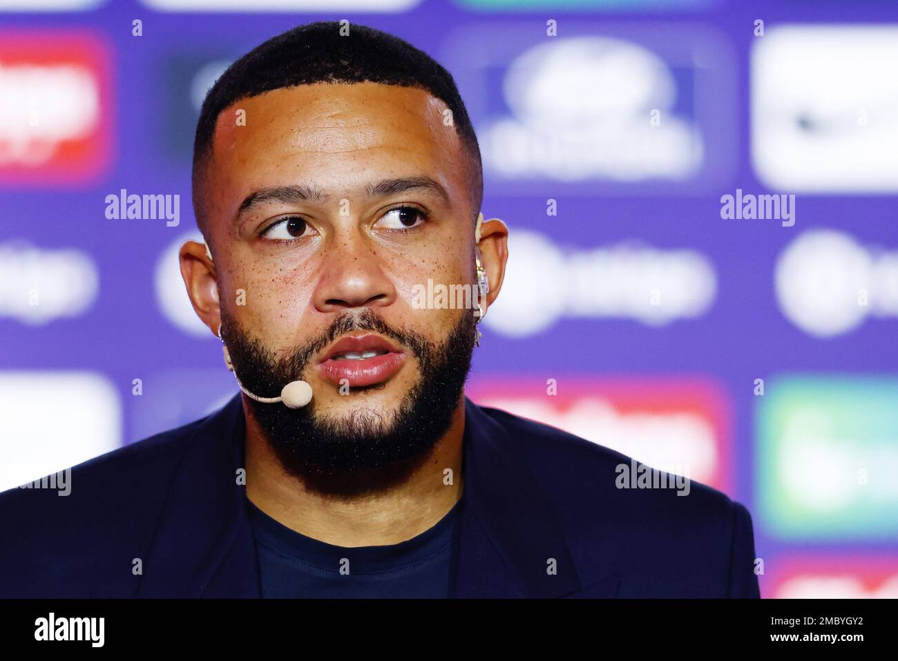 Madrid, Spagna. 20th Jan, 2023. Memphis Depay durante la sua presentazione come nuovo giocatore di Atletico de Madrid il 20 gennaio 2023 allo stadio Civitas Metropolitano di Madrid, Spagna - Foto: Oscar J Barroso/DPPI/LiveMedia Credit: Independent Photo Agency/Alamy Live News Foto Stock