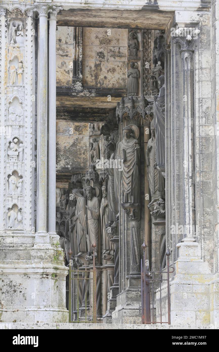 Sud portale di Notre Dame Cattedrale di Chartres, Eure-et-Loir, Francia Foto Stock