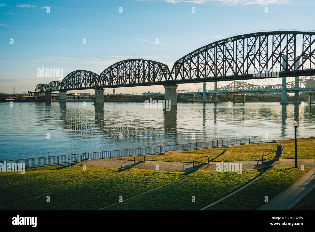 Il Big Four Bridge sul fiume Ohio, Jeffersonville, Indiana Foto Stock