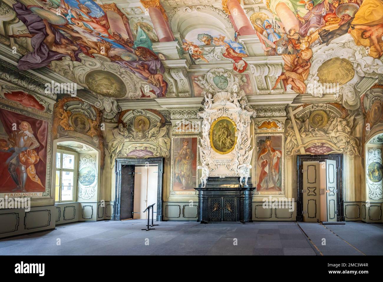 Sala imperiale a New Residence (Neue Residenz) Old Palace Interior - Bamberg, Baviera, Germania Foto Stock