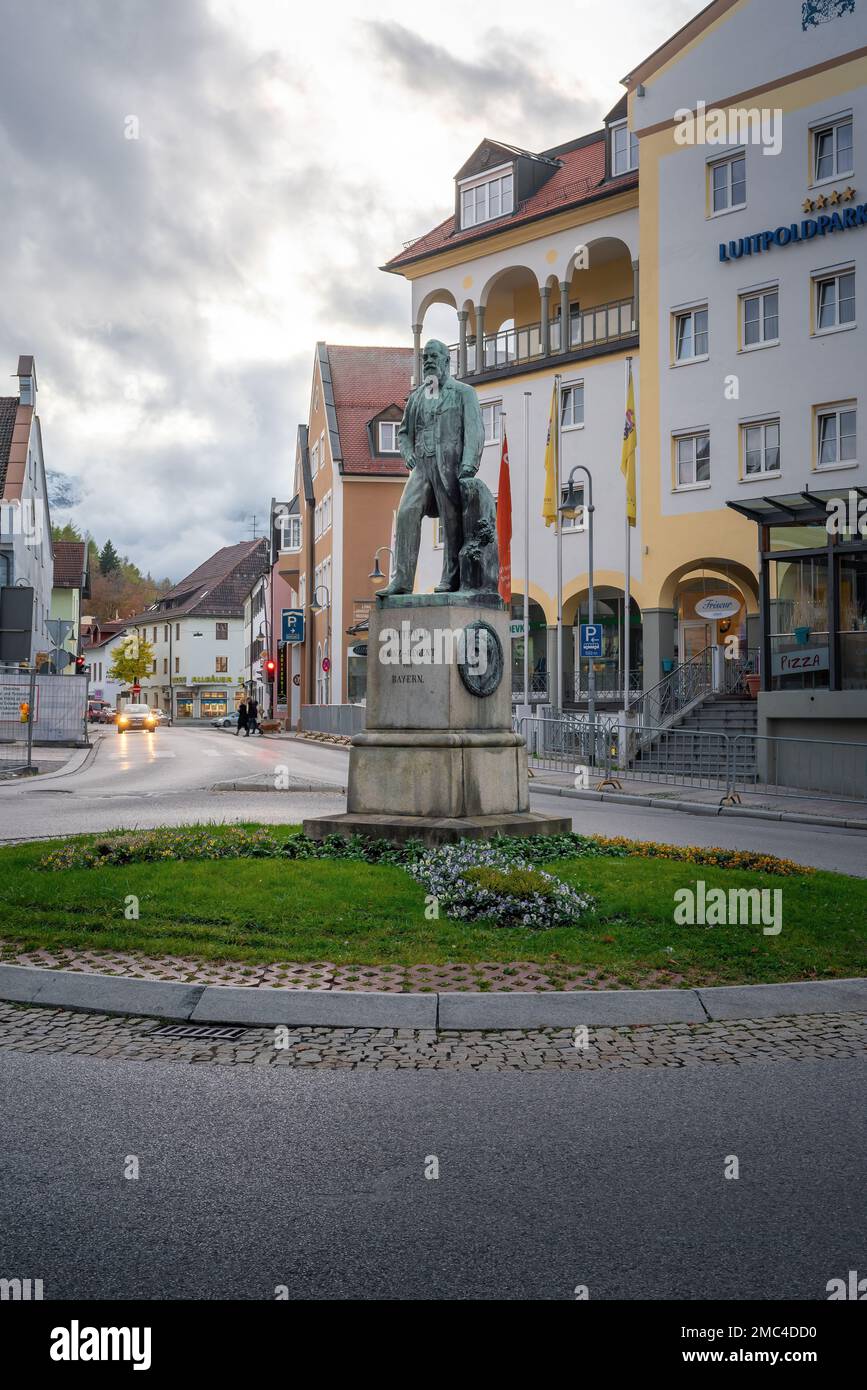 Statua del Principe Regent Luitpold - Fussen, Baviera, Germania Foto Stock