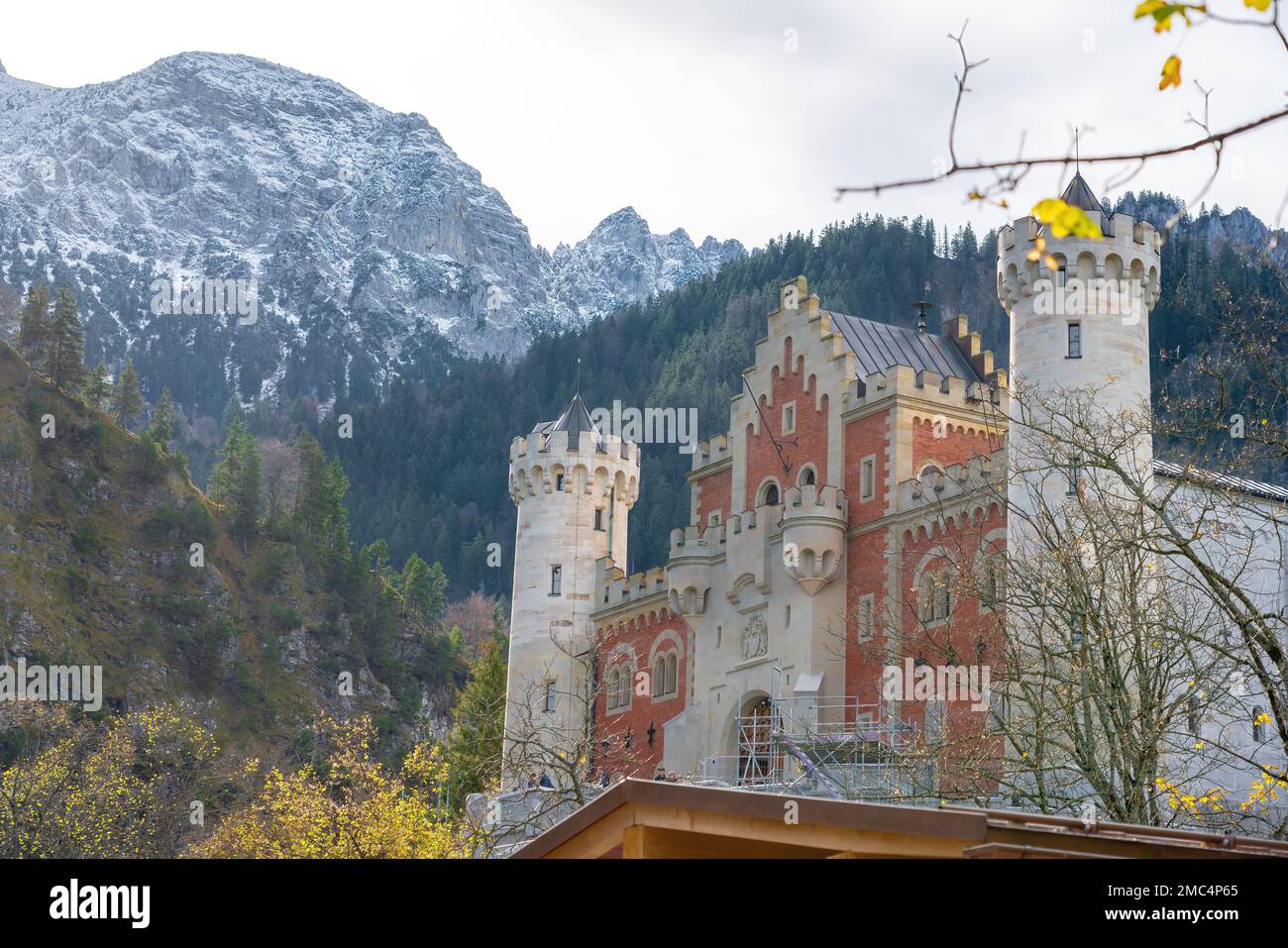 Castello di Neuschwanstein Gatehouse vicino a Fussen - Schwangau, Baviera, Germania Foto Stock